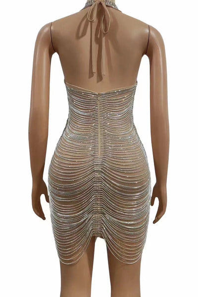 Falda Espalda Descubierta con Cadena Brillante para Fiestas y Discoteca - Image 19