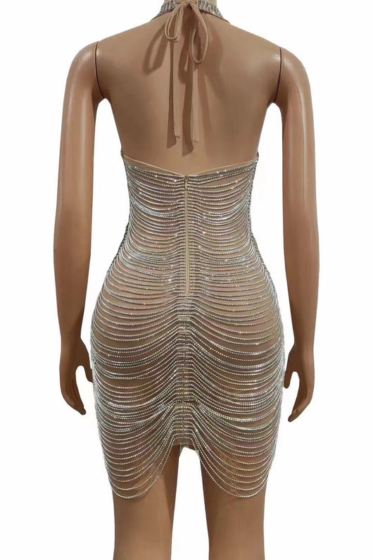 Falda Espalda Descubierta con Cadena Brillante para Fiestas y Discoteca - Image 19