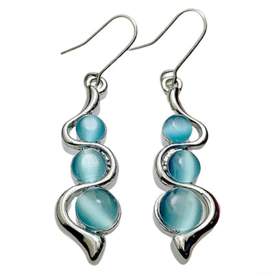 Aretes Onda Hylan Ojo de Gato - Piedra Preciosa - Image 8