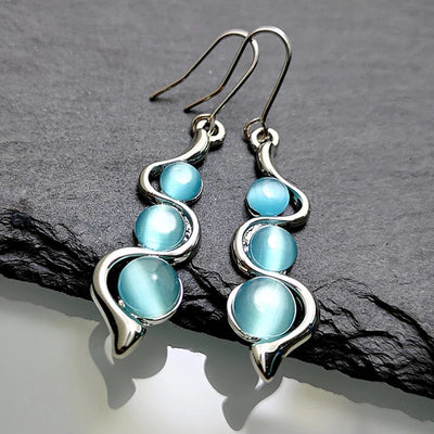 Aretes Onda Hylan Ojo de Gato - Piedra Preciosa - Image 9