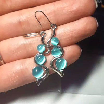 Aretes Onda Hylan Ojo de Gato - Piedra Preciosa - Image 10