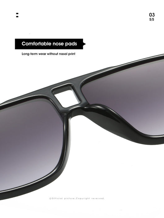 Black frame retro double beam sunglasses with bright orange lenses, featuring silver accents on the temples. - Image 21