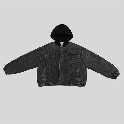 Chaqueta Acolchada Denim con Bolsillos 3D y Capucha - Image 8