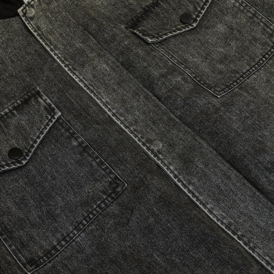 Chaqueta Acolchada Denim con Bolsillos 3D y Capucha - Image 10