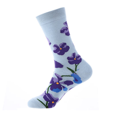 Calcetines Tobilleros de Algodón para Otoño e Invierno con Flores - Image 11