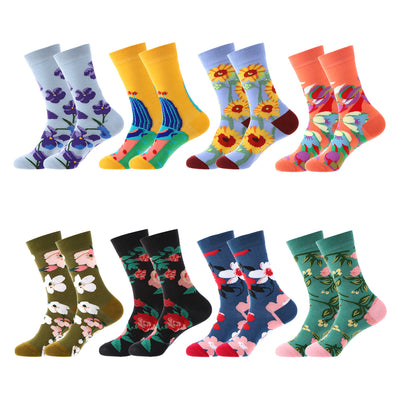 Calcetines Tobilleros de Algodón para Otoño e Invierno con Flores - Image 12