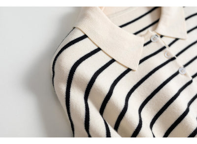 Suéter de Punto Holgado a Rayas para Mujer - Diseño Casual y Versátil - Image 20