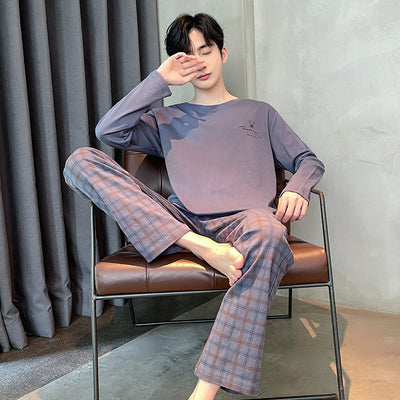 Pijama Largo de Algodón para Hombre Talla Grande Cómodo y Relajado - Image 23