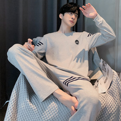Pijama Largo de Algodón para Hombre Talla Grande Cómodo y Relajado - Image 27