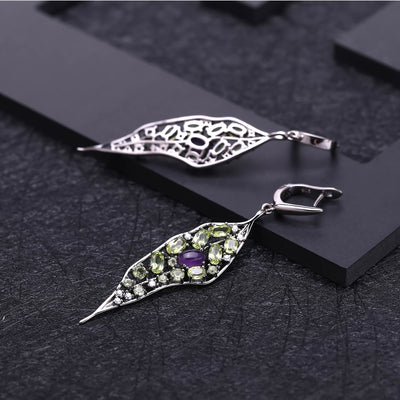 Aretes Personalizados de Amatista y Olivino para Mujer - Image 7