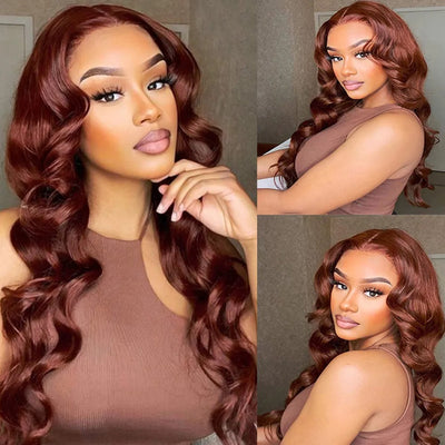 Peluca Frontal de Encaje Rojo Ondas Grandes Cabello Largo - Image 13