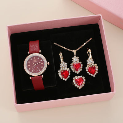 Juego de 4 Piezas: Reloj de Cuarzo Elegante con Cinturón de Diamantes para Mujer - Image 16