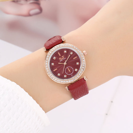 Juego de 4 Piezas: Reloj de Cuarzo Elegante con Cinturón de Diamantes para Mujer - Image 17