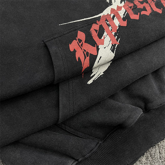 Sudadera Oversized con Estampado de Ángel Metalizado Efecto Desgastado - Image 17