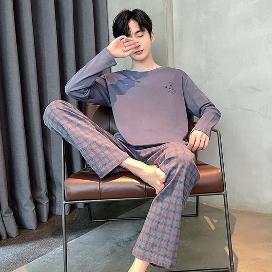 Pijama Largo de Algodón para Hombre Talla Grande Cómodo y Relajado - Image 35