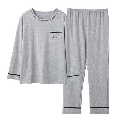 Pijama Largo de Algodón para Hombre Talla Grande Cómodo y Relajado - Image 44