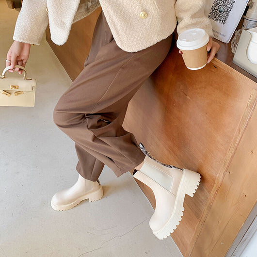 Botas Martin de Cuero con Tacón Alto Grueso Estilo Coreano para Mujer - Image 18
