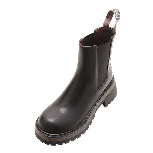 Botas Martin de Cuero con Tacón Alto Grueso Estilo Coreano para Mujer - Image 19