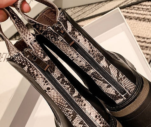 Botas Martin de Cuero con Tacón Alto Grueso Estilo Coreano para Mujer - Image 22