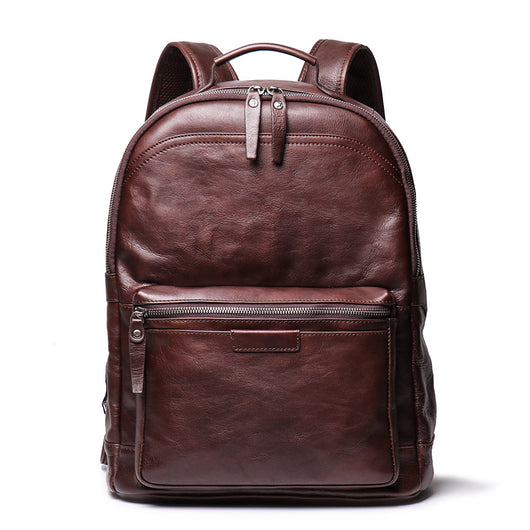 Mochila de Cuero Curtido al Vegetal - Estilo Retro Europeo de Gran Capacidad - Image 9