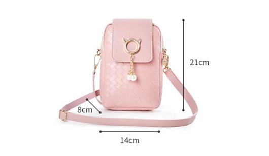 Bolsa Bandolera Tejida para Celular con Borla de Perlas - Image 9