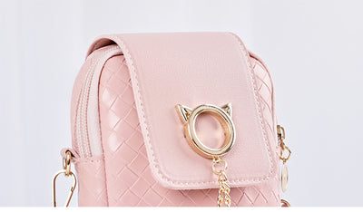 Bolsa Bandolera Tejida para Celular con Borla de Perlas - Image 14