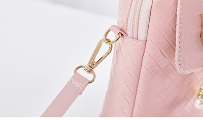Bolsa Bandolera Tejida para Celular con Borla de Perlas - Image 16
