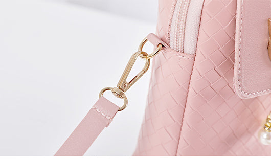 Bolsa Bandolera Tejida para Celular con Borla de Perlas - Image 16