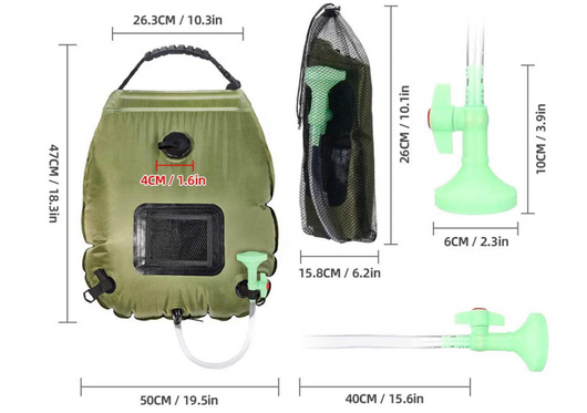 Bolsa Solar para Baño Portátil 20L - Ducha Camping con Energía Solar - Image 10