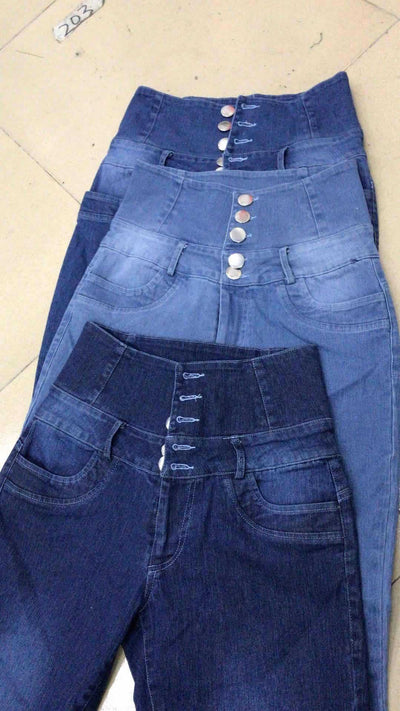 Pantalones Denim Ajustados de Cintura Alta Sexy - Image 11