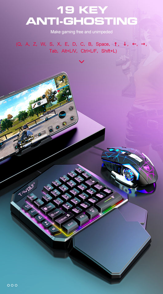 Teclado y Ratón Ergonómico de Una Mano Lei Lang TF900 - Image 7