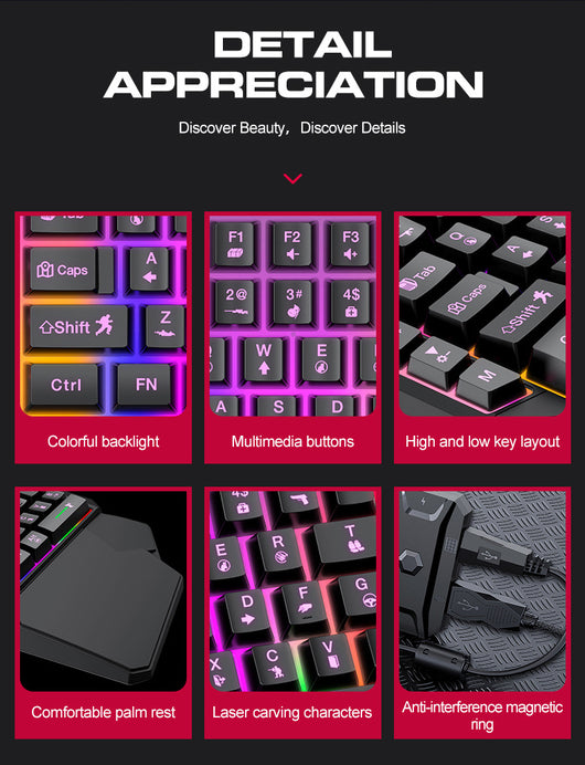 Teclado y Ratón Ergonómico de Una Mano Lei Lang TF900 - Image 9