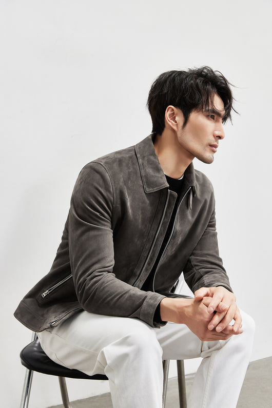 Chaqueta de Cuero Gamuza Genuina Premium para Hombre - Estilo Biker Otoño - Image 16