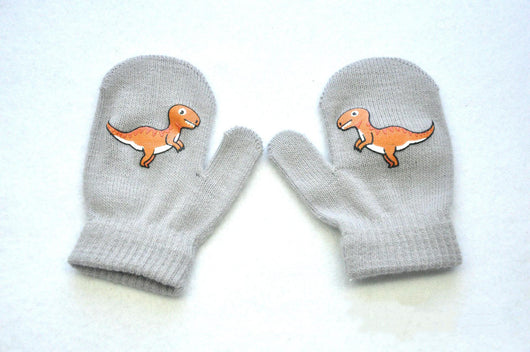 Guantes Tejidos con Patrón de Dinosaurios - Image 9