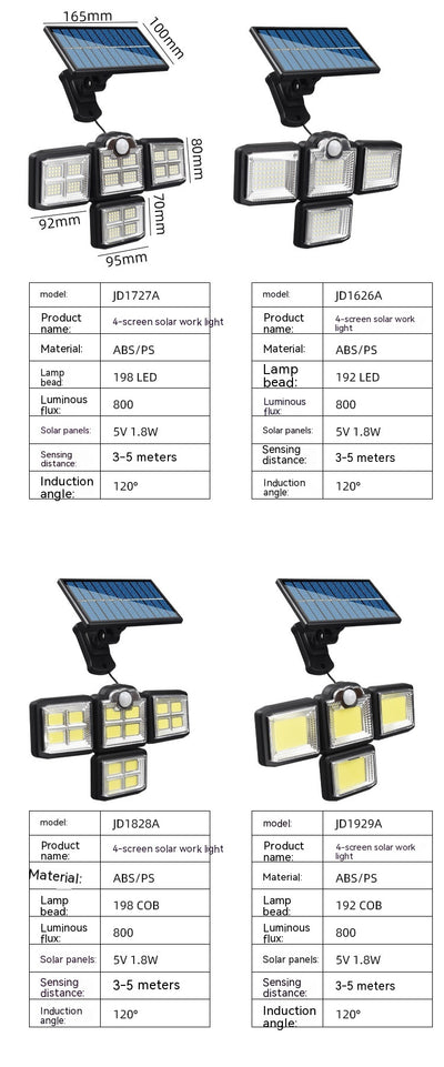 Lámpara Solar de Calle Giratoria Impermeable con Panel Divisible - Image 12