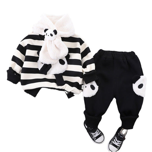 Suéter Infantil de Rayas Adorables con Forro Polar - Image 11