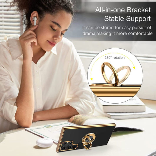 Funda Protectora M54 con Anillo 6D y Soporte Magnético - Silicona Electrochapada - Image 8