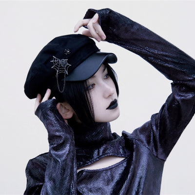 Gorro de Lana Tejido a Mano con Cadena Araña y Estampado Periódico - Image 9
