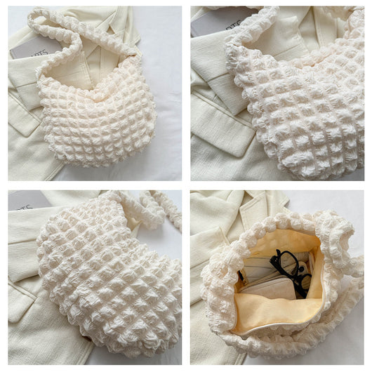 Bolsa Axilar Plisada Clouds - Estilo Occidental Minimalista y Trendy - Image 37
