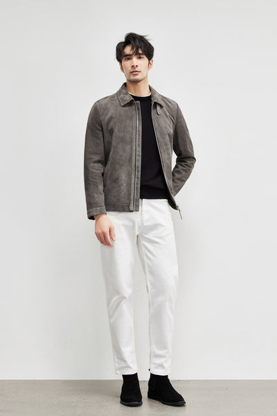 Chaqueta de Cuero Gamuza Genuina Premium para Hombre - Estilo Biker Otoño - Image 40