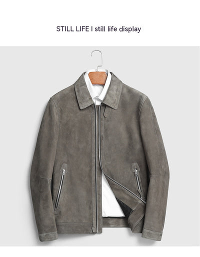 Chaqueta de Cuero Gamuza Genuina Premium para Hombre - Estilo Biker Otoño - Image 44