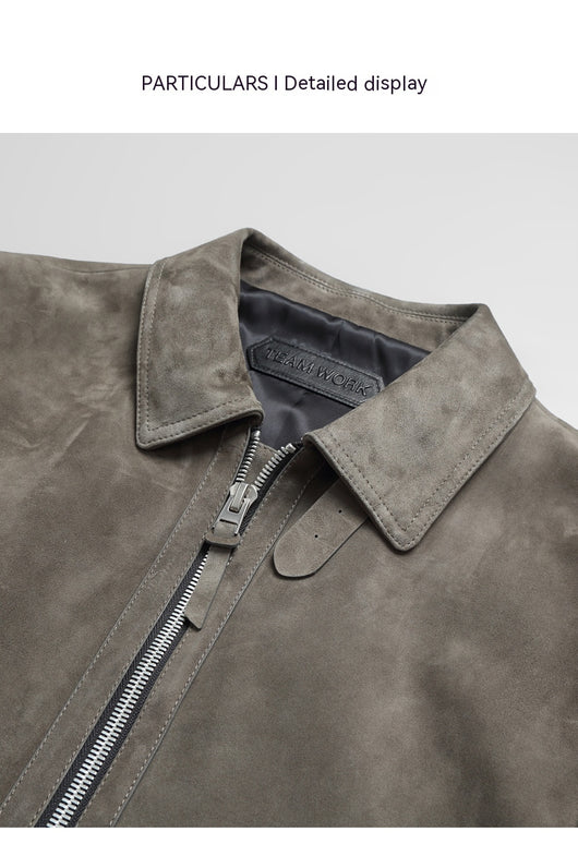 Chaqueta de Cuero Gamuza Genuina Premium para Hombre - Estilo Biker Otoño - Image 47