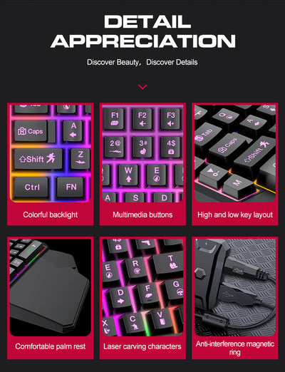 Teclado y Ratón Ergonómico de Una Mano Lei Lang TF900 - Image 24