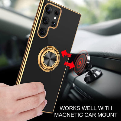 Funda Protectora M54 con Anillo 6D y Soporte Magnético - Silicona Electrochapada - Image 11