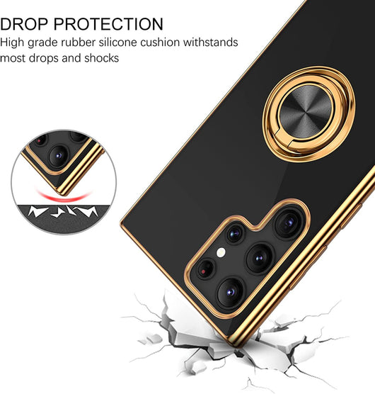Funda Protectora M54 con Anillo 6D y Soporte Magnético - Silicona Electrochapada - Image 12