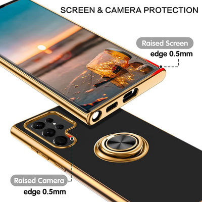 Funda Protectora M54 con Anillo 6D y Soporte Magnético - Silicona Electrochapada - Image 14