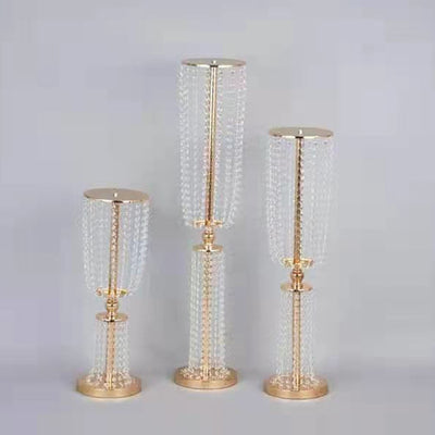 Candelabro Cristal Plateado para Eventos - Decoración Elegante para Bodas y Banquetes - Image 25