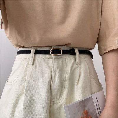 Cinturón Retro Delgado Negro para Mujer - Diseño Minimalista - Image 11