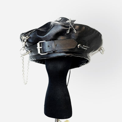Boina Punk de Cuero PU con Cadenas y Tachuelas - Image 6