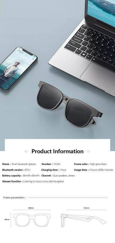 Gafas Inteligentes Bluetooth con Llamadas y Música - Image 13